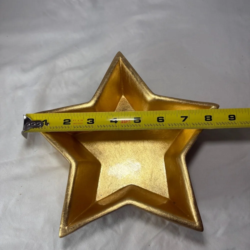 Pier 1 Terracotta Star Shaped Bowl Gold Decorative Bowl/Candy Dish Holiday